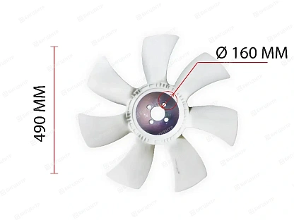 Крыльчатка вентилятора (10лоп, D-485мм) двигателя YUCHAI YC4A105Z-T20