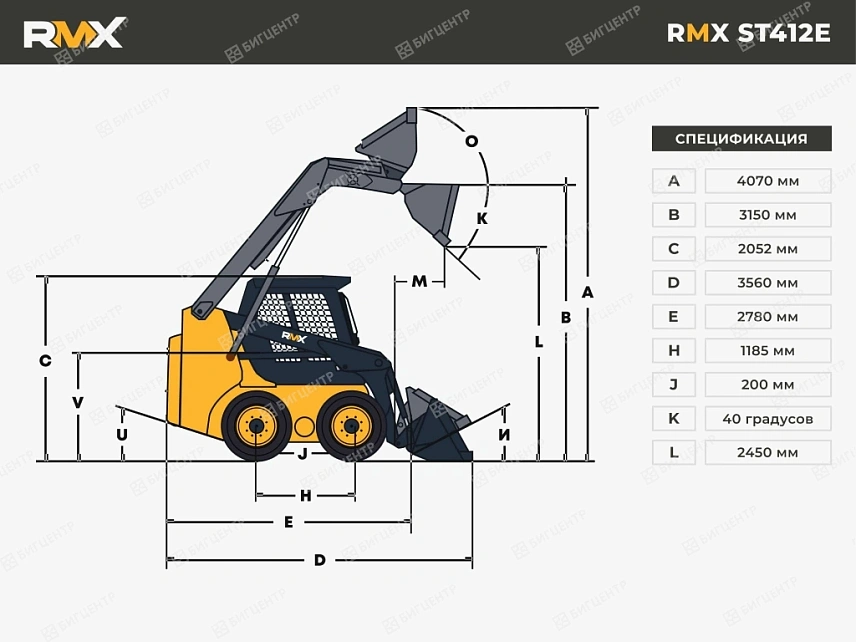 Колесный мини-погрузчик RMX ST412EH
