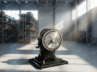 КПП в сборе с ГТР (кожух 12 отв, D-450 мм, 6/4 шл, диск. тормоз, без делителя, эл/м клапан) (С)