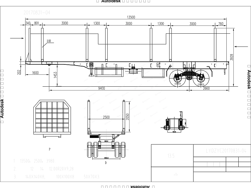Полуприцеп для перевозки леса AMUR LYD9401MC